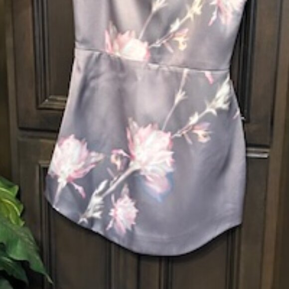 AMANDA UPRICHARD Joss Floral Off-The-Shoulder Strapless Grey Multi Minidress - Picture 3 of 13